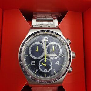 NEW SWISS SWATCH IRONY CHRONO YVS411G SPRINKLED WATER METAL New